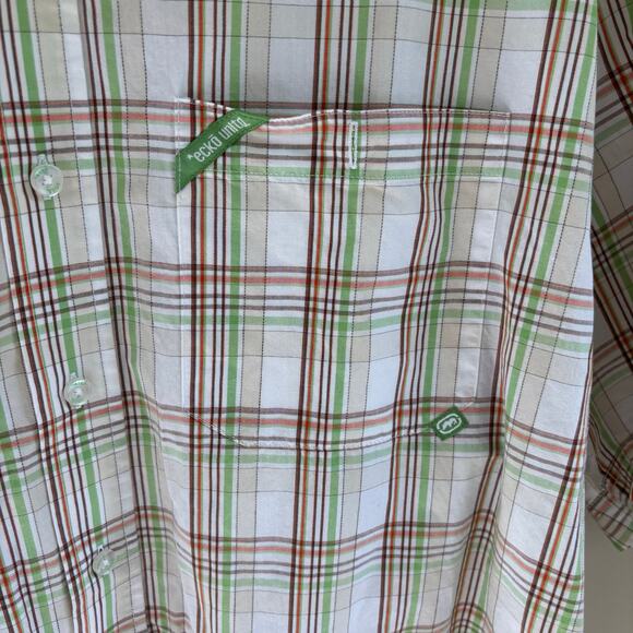 Ecko Unltd Y2K Green Plaid Classic Material Button Up Shirt Hip Hop Skater 2XL - Picture 4 of 8